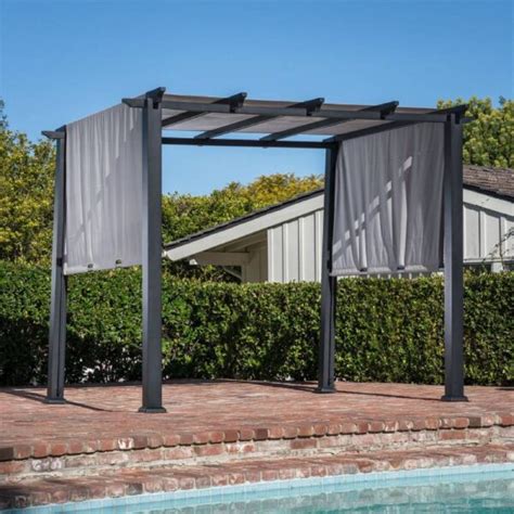 over 96 in high metal fabric pergola|Hanover HAN.